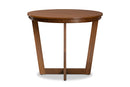 Cielle Walnut Brown Finished 35-Inch-Wide Round Wood Dining Table Baxton