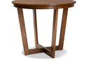 Cielle Walnut Brown Finished 35-Inch-Wide Round Wood Dining Table Baxton