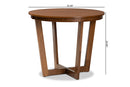 Cielle Walnut Brown Finished 35-Inch-Wide Round Wood Dining Table Baxton