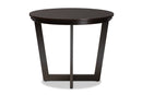 Cielle Dark Brown Finished 35-Inch-Wide Round Wood Dining Table Baxton