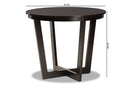 Cielle Dark Brown Finished 35-Inch-Wide Round Wood Dining Table Baxton