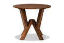 Nefeli Walnut Brown Finished 35-Inch-Wide Round Wood Dining Table Baxton