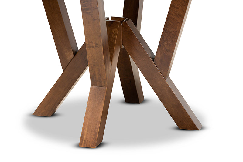 Nefeli Modern and Contemporary Walnut Brown Finished 35-Inch-Wide Round Wood Dining Table