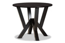 Nefeli Dark Brown Finished 35-Inch-Wide Round Wood Dining Table Baxton