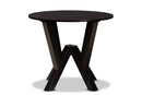 Nefeli Dark Brown Finished 35-Inch-Wide Round Wood Dining Table Baxton