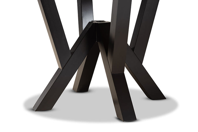 Nefeli Dark Brown Finished 35-Inch-Wide Round Wood Dining Table Baxton
