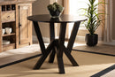 Nefeli Dark Brown Finished 35-Inch-Wide Round Wood Dining Table Baxton