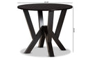 Nefeli Dark Brown Finished 35-Inch-Wide Round Wood Dining Table Baxton