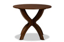 Miela Walnut Brown Finished 35-Inch-Wide Round Wood Dining Table Baxton