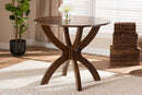 Miela Walnut Brown Finished 35-Inch-Wide Round Wood Dining Table Baxton