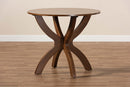 Miela Walnut Brown Finished 35-Inch-Wide Round Wood Dining Table Baxton