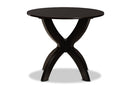 Miela Dark Brown Finished 35-Inch-Wide Round Wood Dining Table Baxton