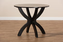 Miela Dark Brown Finished 35-Inch-Wide Round Wood Dining Table Baxton