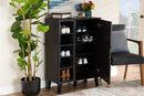 Emmali Two-Tone Dark Brown and Gray 1-Door Shoe Cabinet Baxton