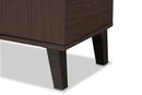 Emmali Two-Tone Dark Brown and Gray 2-Door Shoe Cabinet Baxton