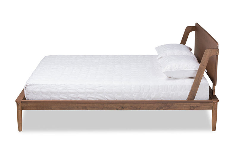Lavada Ash Walnut Brown King Size Platform Bed Baxton
