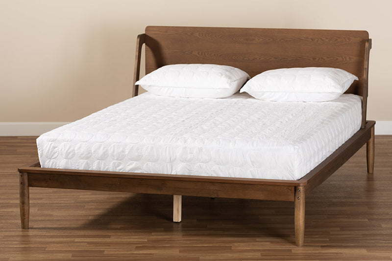 Lavada Ash Walnut Brown King Size Platform Bed Baxton
