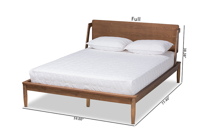 Lavada Ash Walnut Brown King Size Platform Bed Baxton