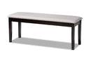 Flannery Gray Fabric Upholstered and Dark Brown Dining Bench Baxton