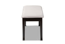 Flannery Gray Fabric Upholstered and Dark Brown Dining Bench Baxton