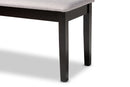 Flannery Gray Fabric Upholstered and Dark Brown Dining Bench Baxton