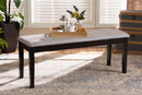 Flannery Gray Fabric Upholstered and Dark Brown Dining Bench Baxton
