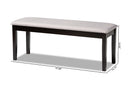 Flannery Gray Fabric Upholstered and Dark Brown Dining Bench Baxton