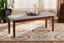 Flannery Gray Fabric Upholstered and Walnut Brown Dining Bench Baxton