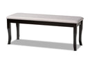 Golda Gray Fabric Upholstered and Dark Brown Dining Bench Baxton