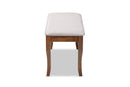 Golda Gray Fabric Upholstered and Walnut Brown Dining Bench Baxton