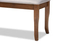 Golda Gray Fabric Upholstered and Walnut Brown Dining Bench Baxton