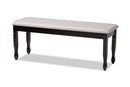 Elwyn Gray Fabric Upholstered and Dark Brown Dining Bench Baxton
