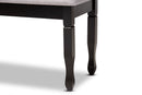 Elwyn Gray Fabric Upholstered and Dark Brown Dining Bench Baxton