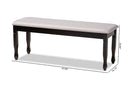 Elwyn Gray Fabric Upholstered and Dark Brown Dining Bench Baxton
