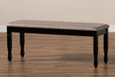 Elwyn Sand Fabric Upholstered and Dark Brown Dining Bench Baxton