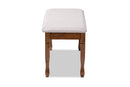 Elwyn Gray Fabric Upholstered and Walnut Brown Dining Bench Baxton