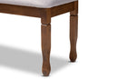 Elwyn Gray Fabric Upholstered and Walnut Brown Dining Bench Baxton