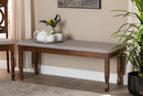 Elwyn Gray Fabric Upholstered and Walnut Brown Dining Bench Baxton