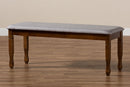 Elwyn Gray Fabric Upholstered and Walnut Brown Dining Bench Baxton