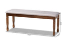 Elwyn Gray Fabric Upholstered and Walnut Brown Dining Bench Baxton