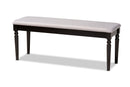 Jensen Gray Fabric Upholstered and Dark Brown Dining Bench Baxton