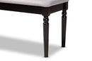 Jensen Gray Fabric Upholstered and Dark Brown Dining Bench Baxton