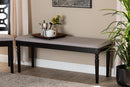 Jensen Gray Fabric Upholstered and Dark Brown Dining Bench Baxton