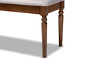 Jensen Gray Fabric Upholstered and Walnut Brown Dining Bench Baxton