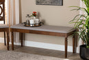 Jensen Gray Fabric Upholstered and Walnut Brown Dining Bench Baxton