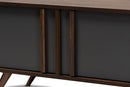 Pease Two-Tone Gray and Walnut 2-Door TV Stand Baxton