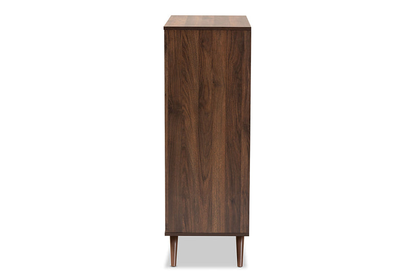 Pease Two-Tone Gray and Walnut 5-Drawer Bedroom Chest Baxton