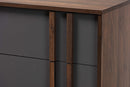 Pease Two-Tone Gray and Walnut 5-Drawer Bedroom Chest Baxton