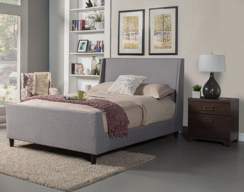 Potter California King Upholstered Bed, Grey Linen