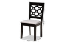 Parthenia Gray Fabric Upholstered and Dark Brown 4Pc Dining Chair Set Baxton